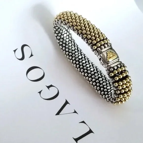 SOLD - LAGOS *ULTRA RARE* 15mm LUX Caviar 18K Gold Bracelet - PRISTINE $3850 - Picture 4 of 8